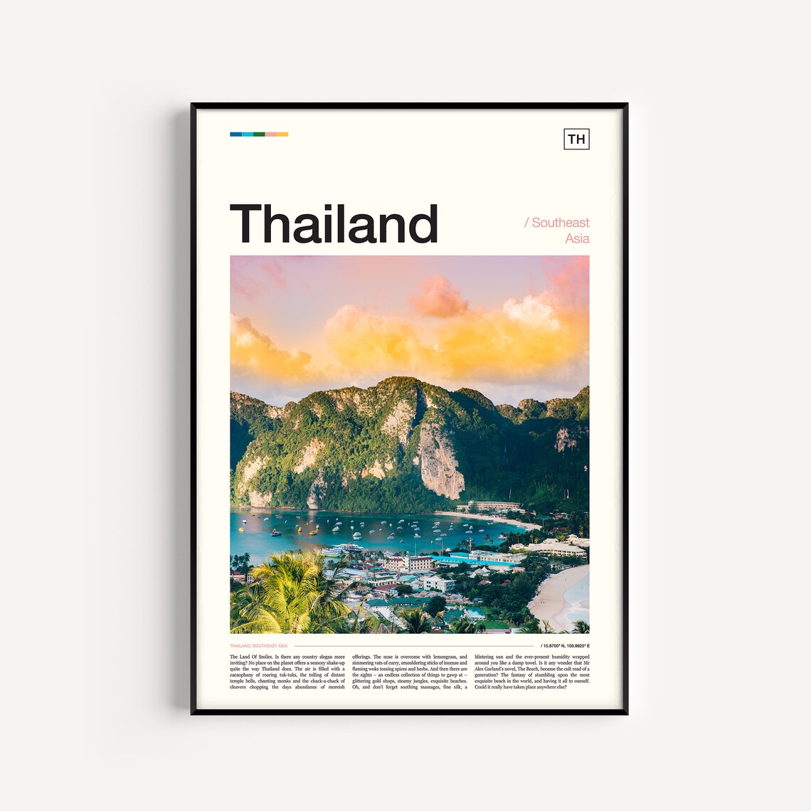 Thailand Travel Poster, Thailand Decor Art Print