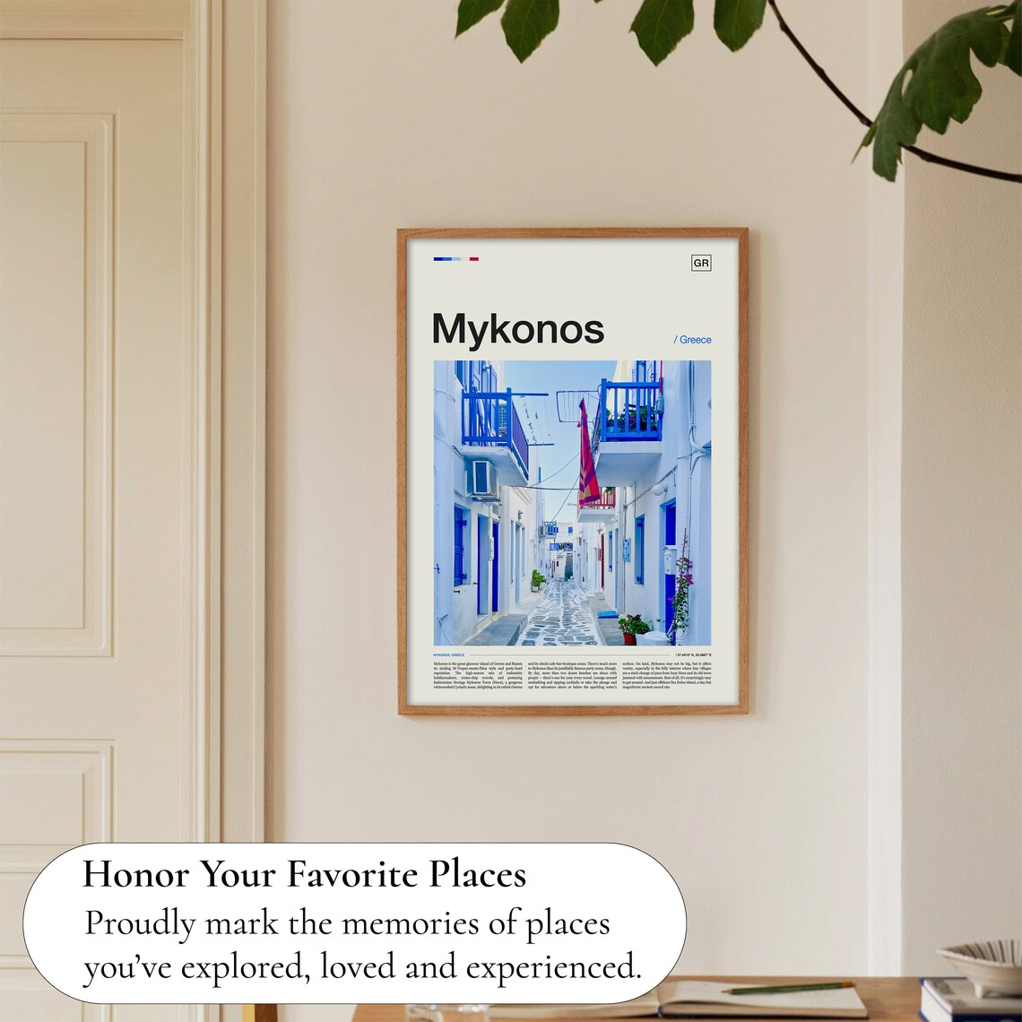 Mykonos Greece Travel Poster, Greece Wall Art - Image 5