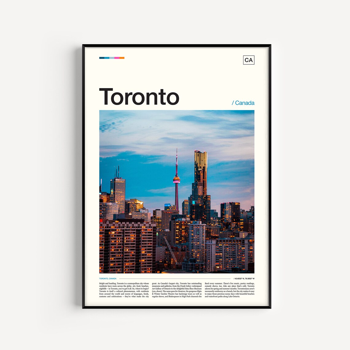Toronto Travel Poster, Toronto Decor Art Print