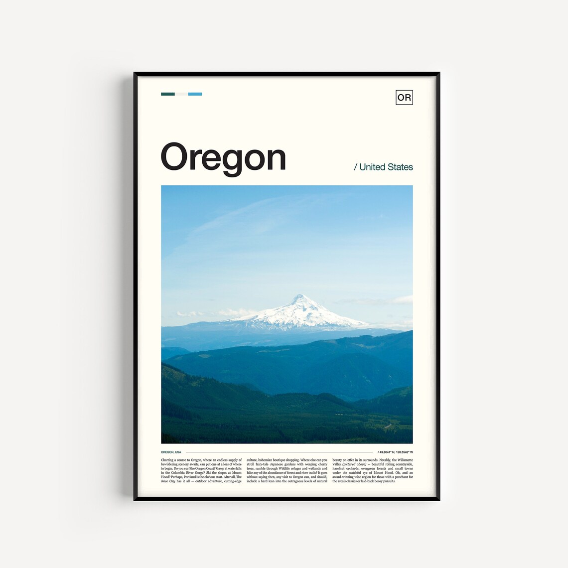 Oregon United States Mount Hood Snow Capped Peak Photo Poster