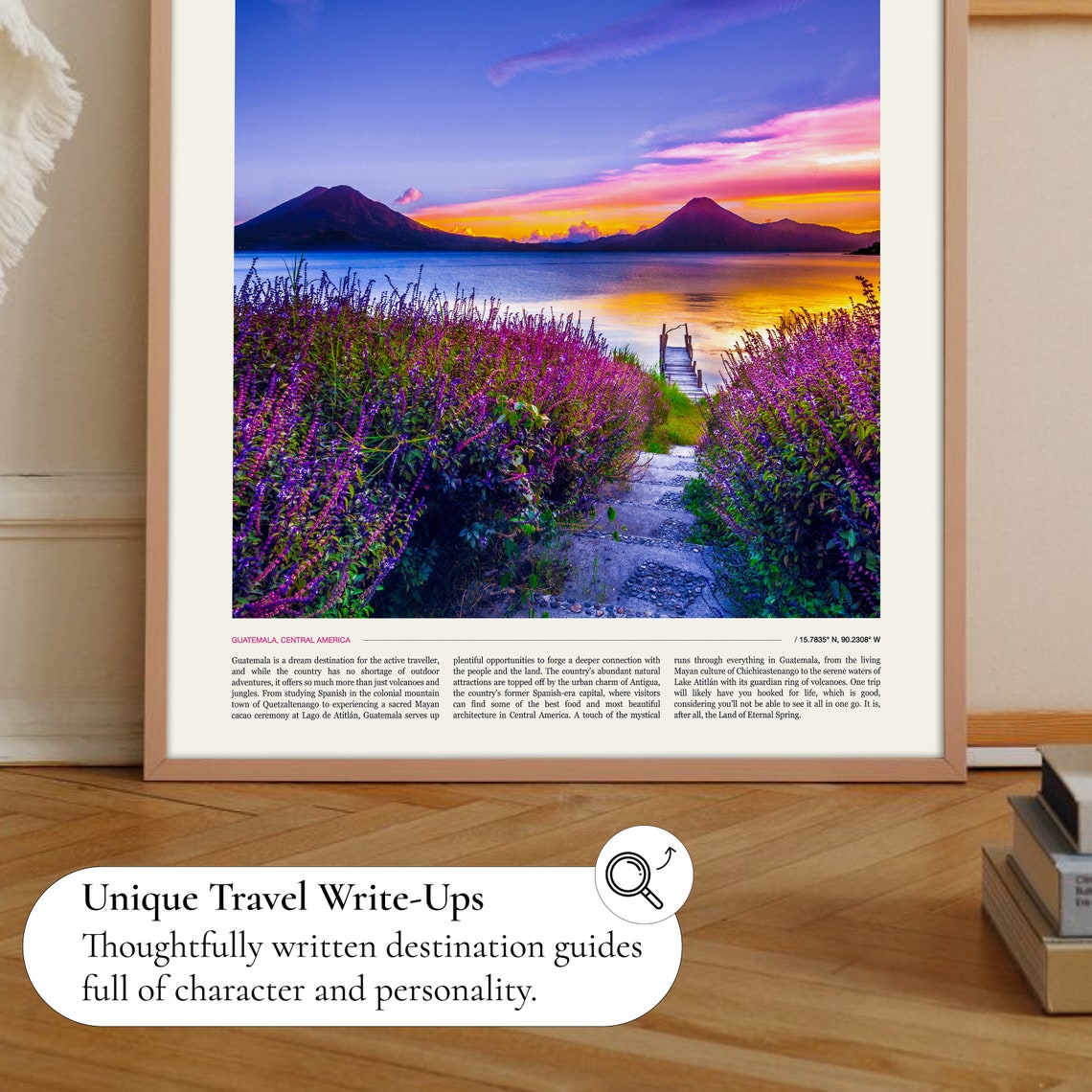 Guatemala Central America Lake Atitlan Sunset Volcanoes Poster - Image 2