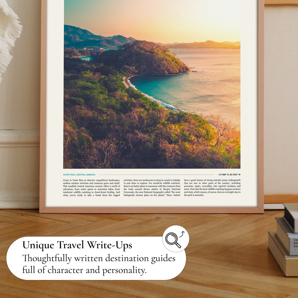 Costa Rica Sunset Coastline Jungle Bay Pacific Ocean Travel Poster - Image 2