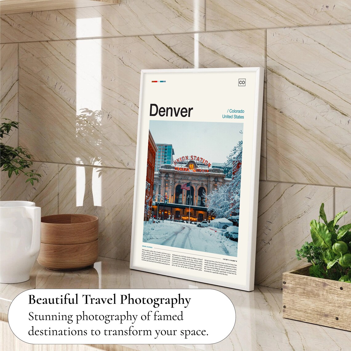 Denver Colorado Union Station Snowy Winter Historic Train Depot Poster - Image 4