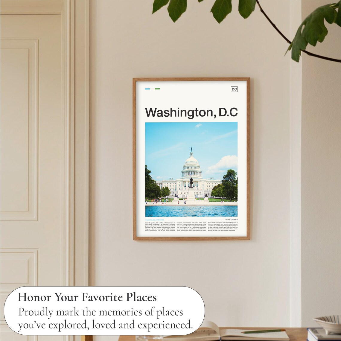 Washington DC Travel Poster, Skyline Wall Art - Image 5