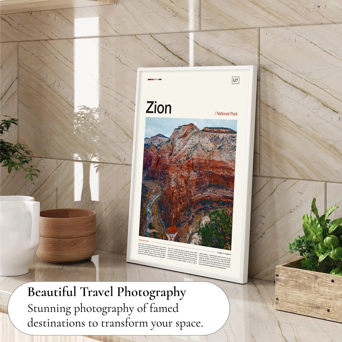 Zion National Park Travel Poster, Zion Art Print - Image 4