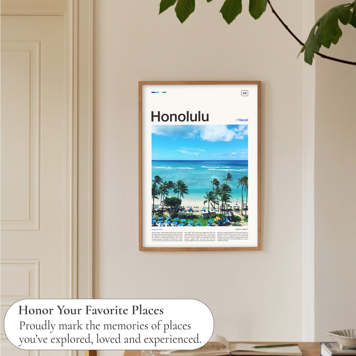 Honolulu Hawaii Wall Art Poster Print - Image 5