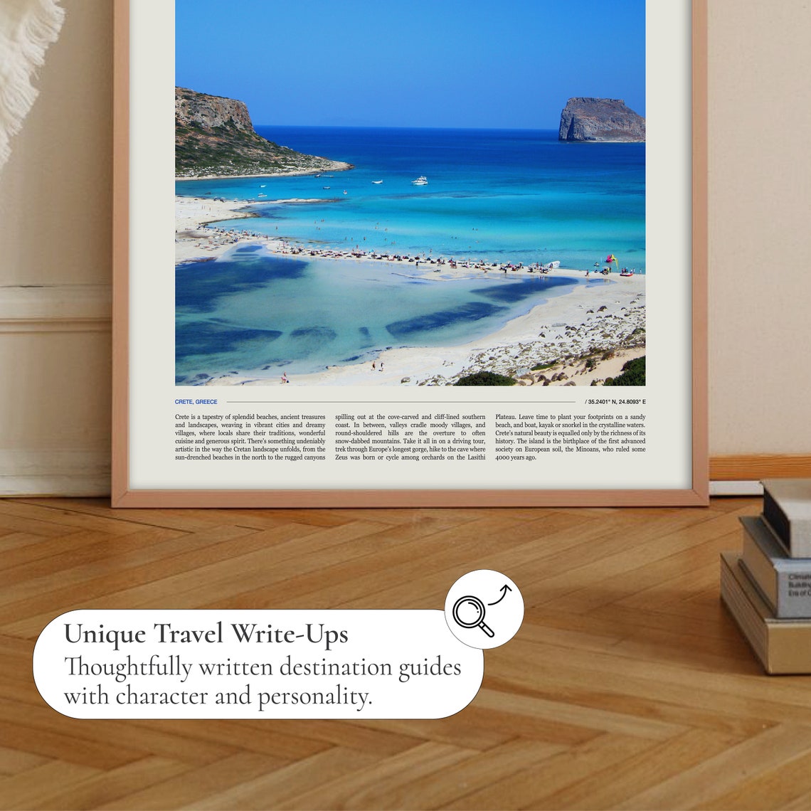 Crete Greece Turquoise Beach Lagoon Coast Editorial Travel Poster - Image 2