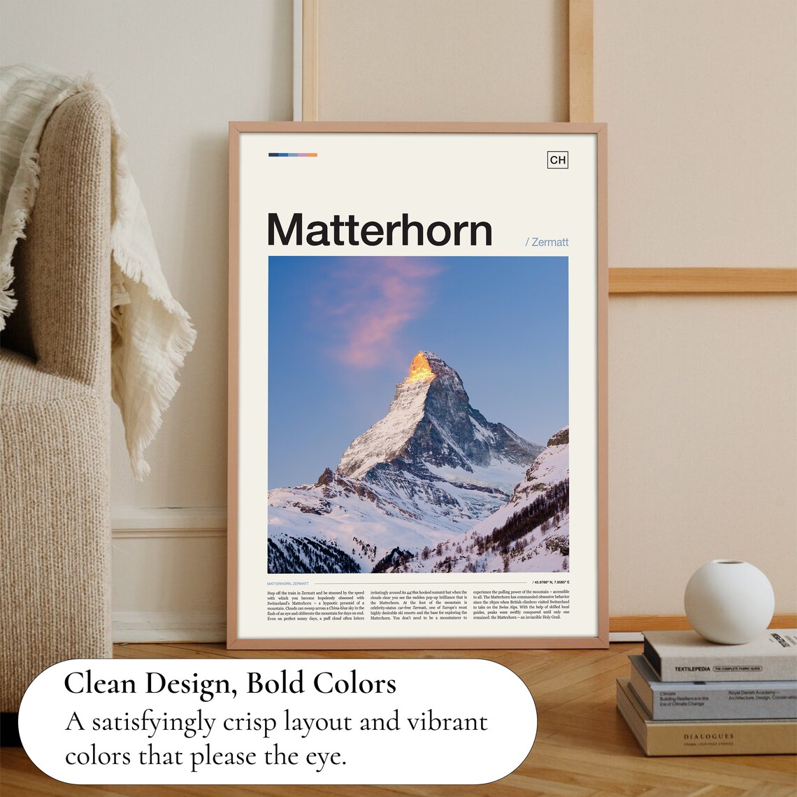 Matterhorn Travel Poster, Mountain Landscape - Image 3