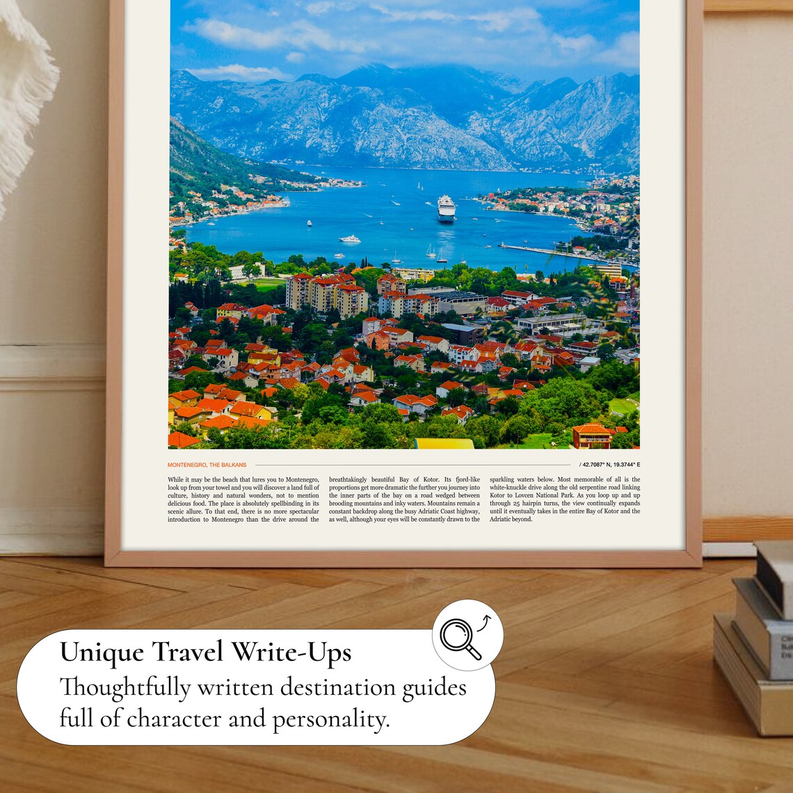 Montenegro Bay of Kotor Adriatic Coast Aerial View Travel Poster - Image 2