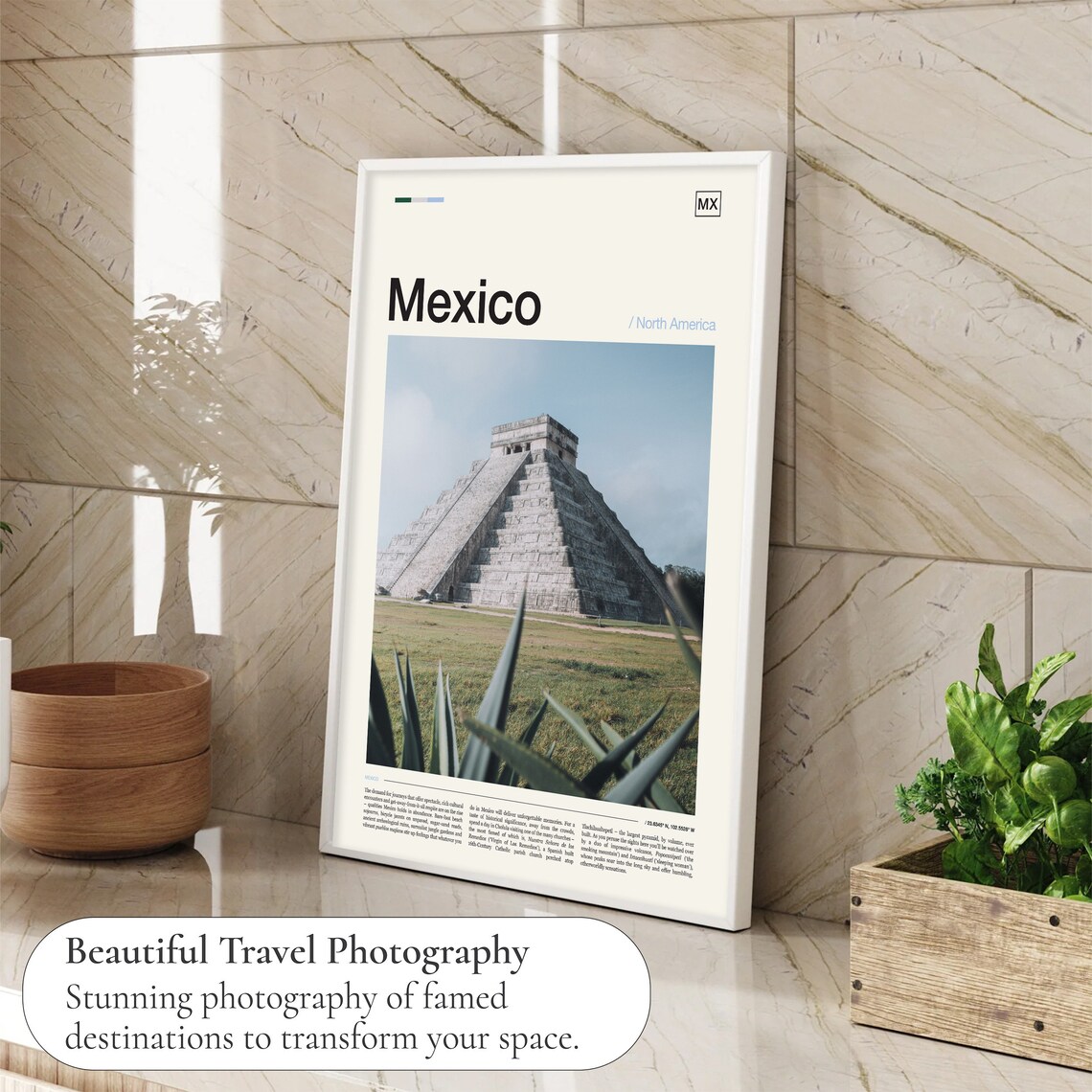 Mexico Travel Poster, Mexican Art Wall Print - Image 4
