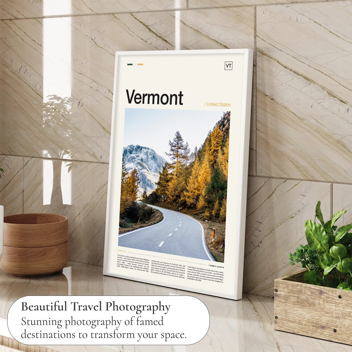 Vermont Golden Larches Mountain Road Scenic Drive Fall Colors Poster - Image 4