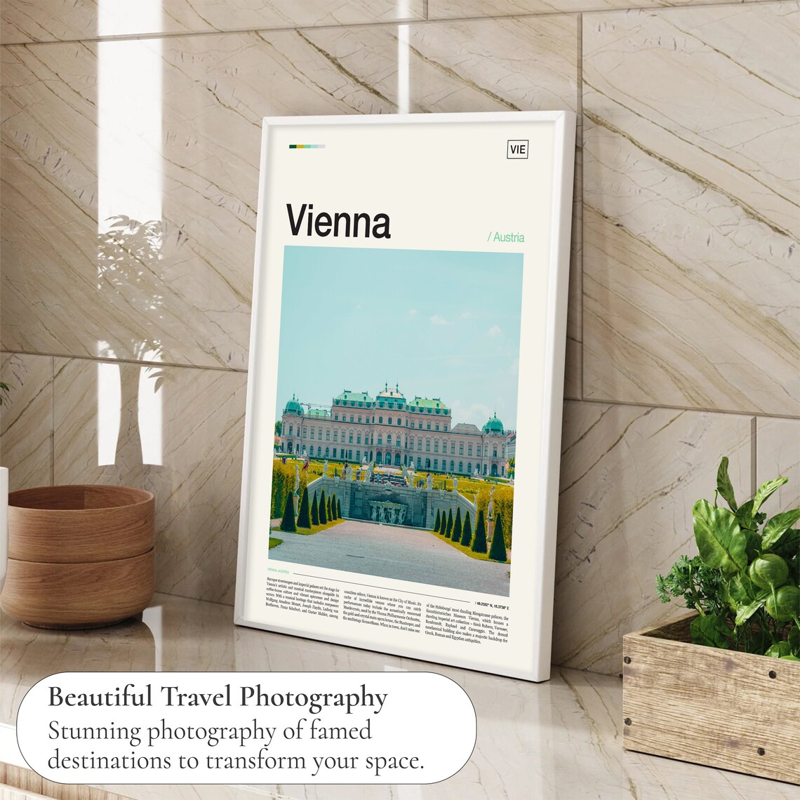 Vienna Austria Belvedere Palace Gardens Editorial Travel Poster - Image 4