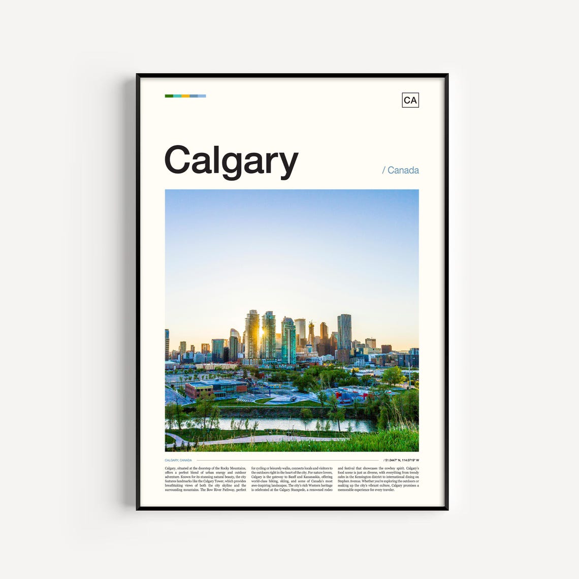 Calgary Canada Downtown Skyline At Sunset City Travel Poster