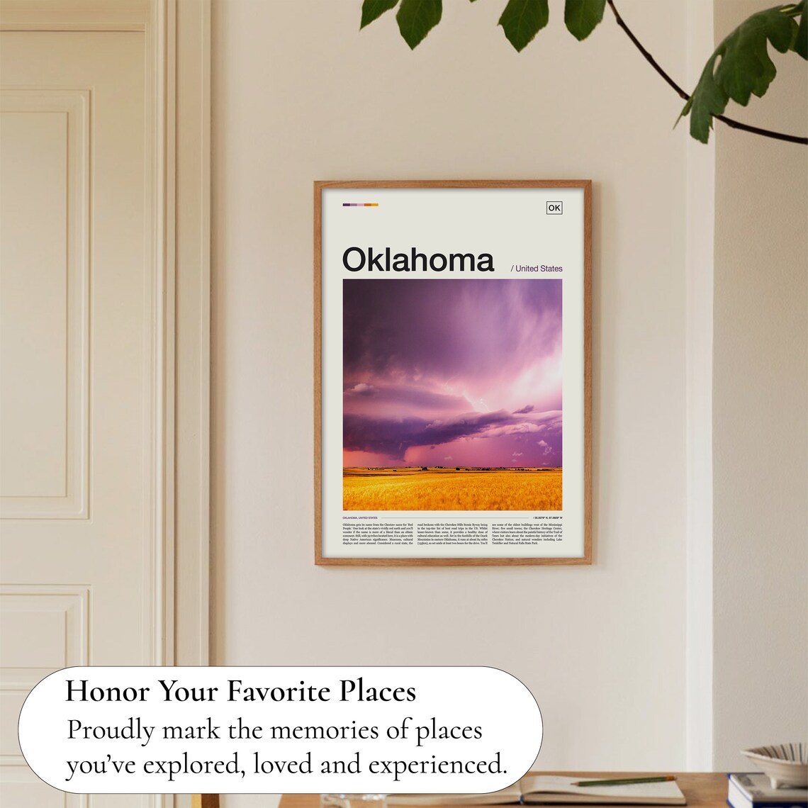 Oklahoma Travel Poster, State Wall Art Print - Image 5