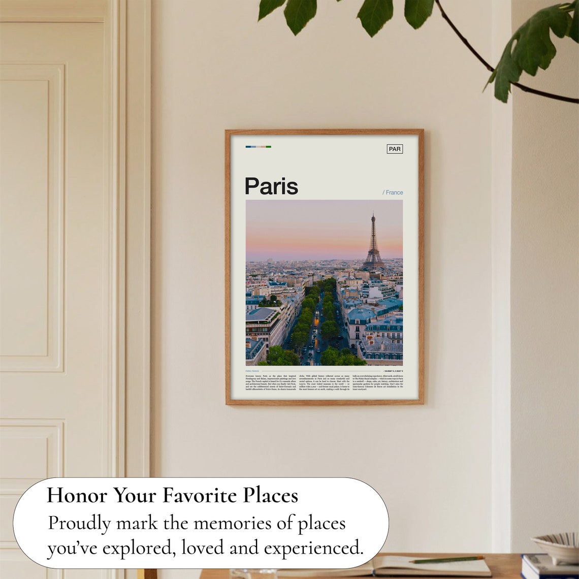 Paris France Eiffel Tower Sunset Aerial Cityscape Photo Poster - Image 5