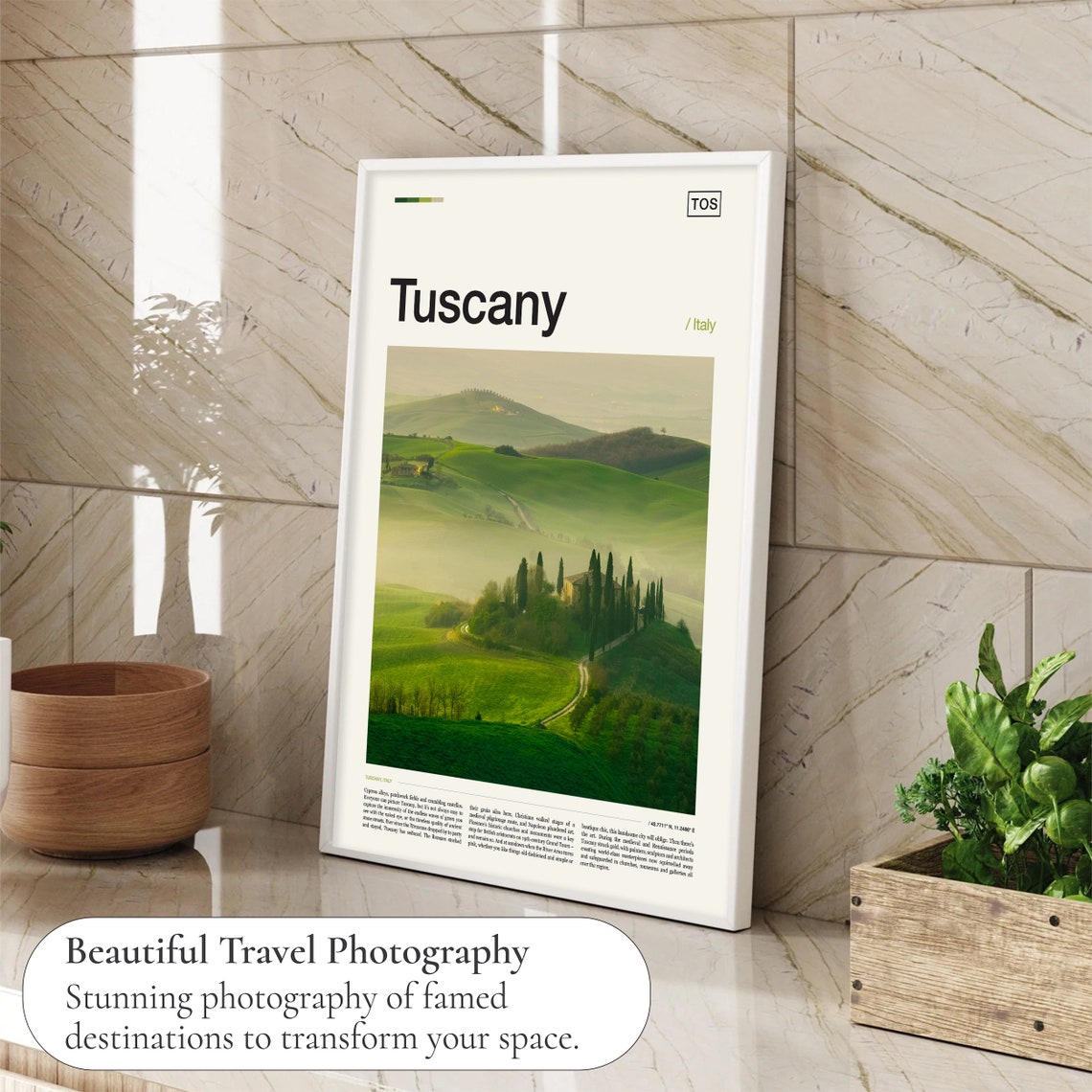 Tuscany Italy Rolling Green Hills Cypress Villa Landscape Poster - Image 4