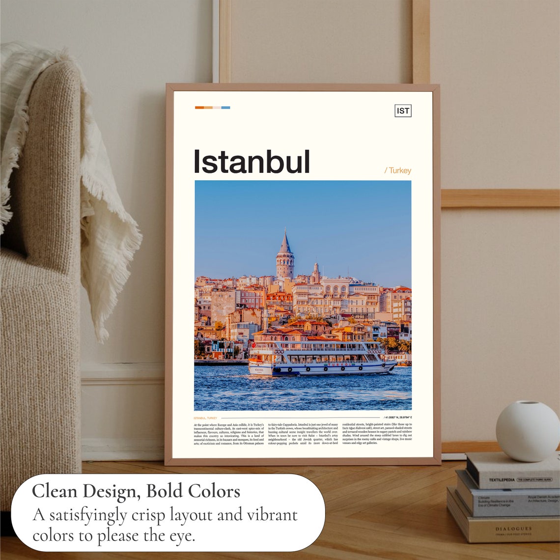 Istanbul Turkey Galata Tower Bosphorus Ferry Photo Travel Poster Art - Image 3