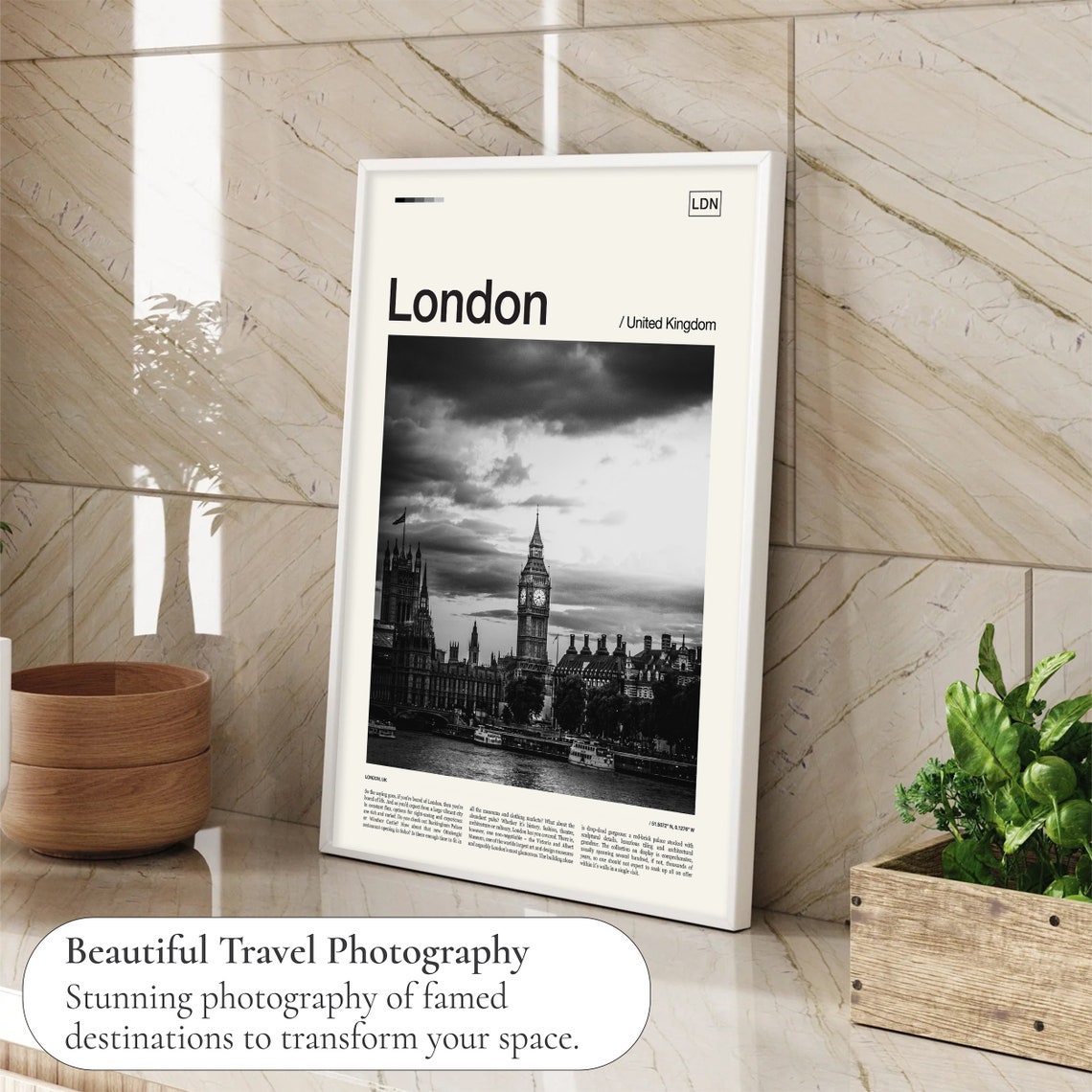 London Print Black And White London Poster London Wall Art London Art Print London Travel Poster London Decor London Photo - Image 4
