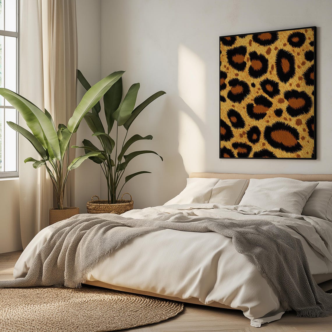 Stylish Bold Leopard Spots Animal Pattern Modern Home Decor Wall Art - Image 5