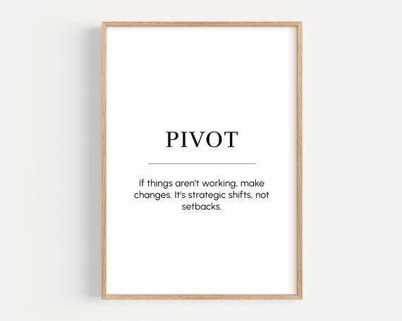 Pivot Meaning Motivational Wall Art Hustle Inspiring Gift For Entrepreneur Office Decor Embrace Change