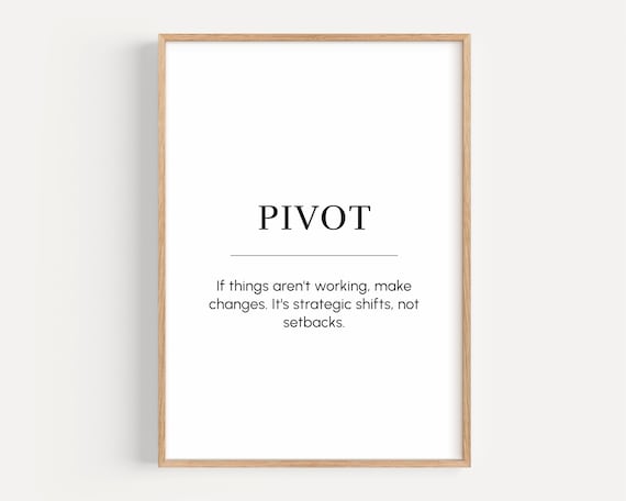PIVOT Minimalist Typography Motivational Office Wall Decor Poster
