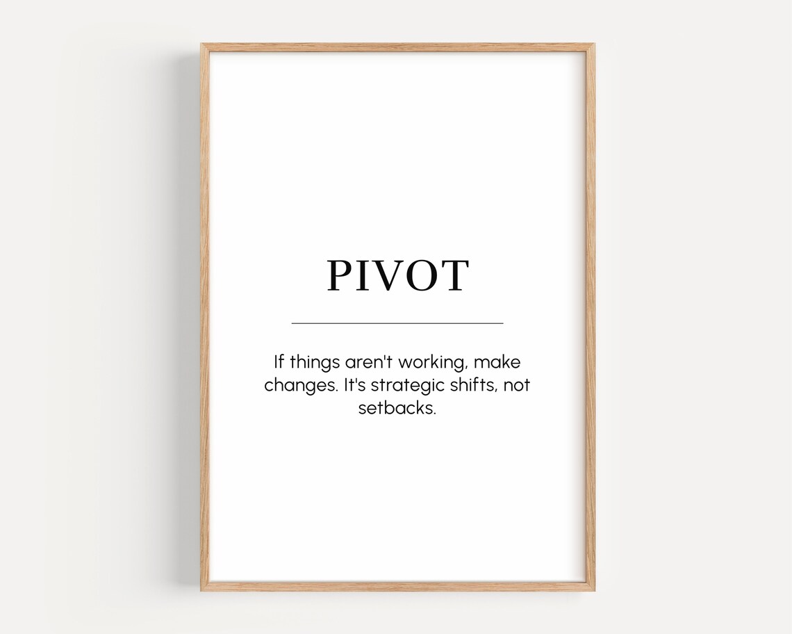 Pivot Meaning Motivational Wall Art Hustle Inspiring Gift For Entrepreneur Office Decor Embrace Change