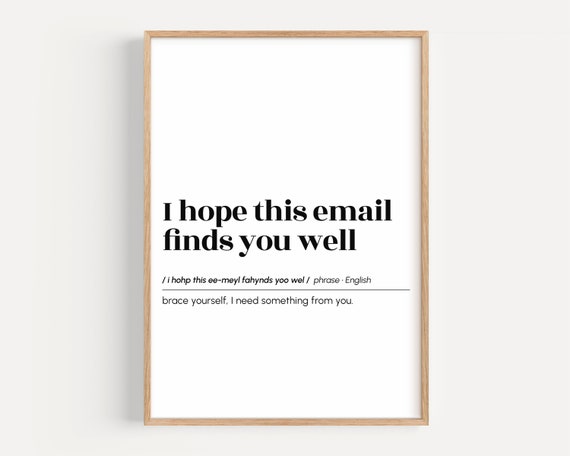 Email Phrase Funny Definition Print Office Wall Art Home Decor Work Explained Poster
