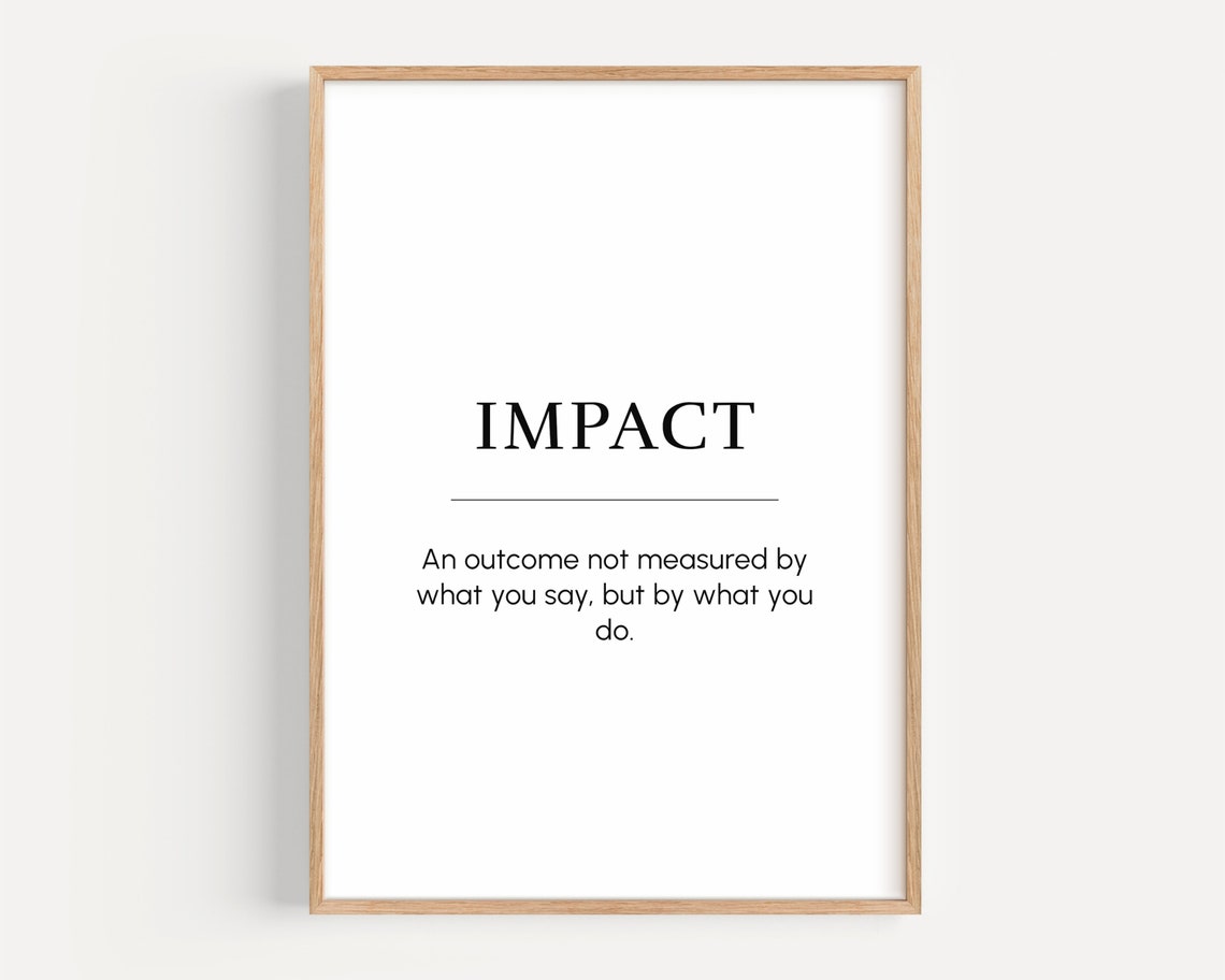 Impact Definition Motivational Quote Minimalist Typography Poster