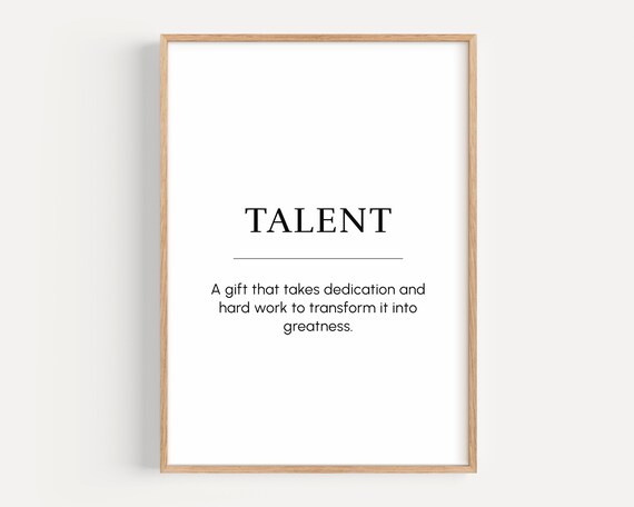 Talent Definition Motivational Poster, Office Decor