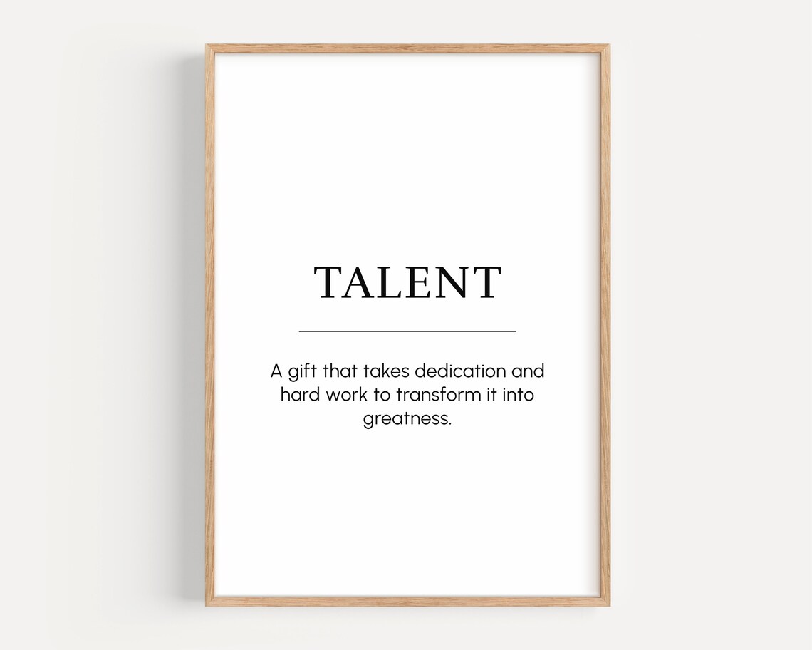 Talent Definition Motivational Poster, Office Decor