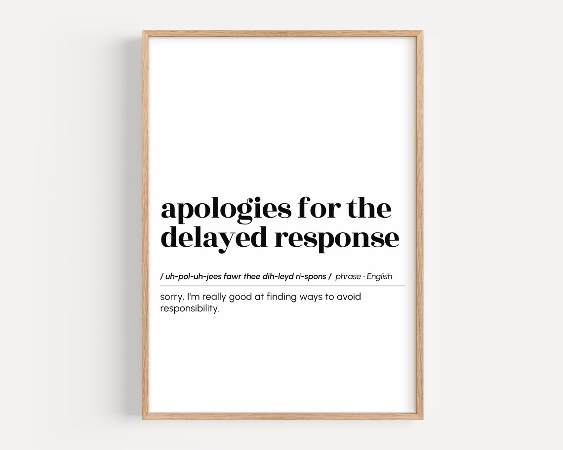 Apologies For The Delayed Response Funny Poster