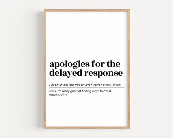 Apologies For The Delayed Response Funny Poster
