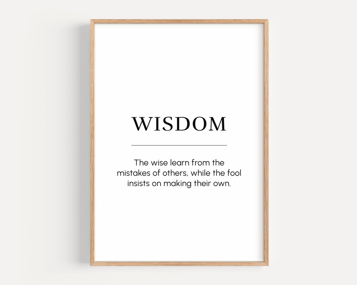 Wisdom Definition Motivational Poster, Office Decor