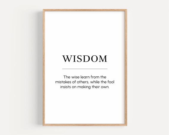 Wisdom Definition Motivational Poster, Office Decor