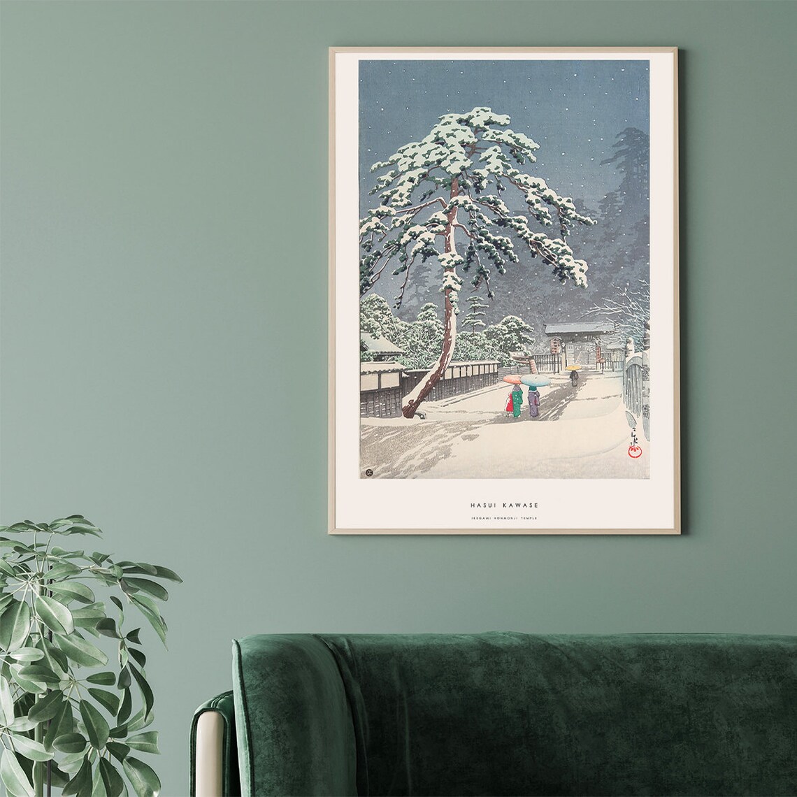 Hasui Kawase Japan Temple Under the Snow Poster - Image 3