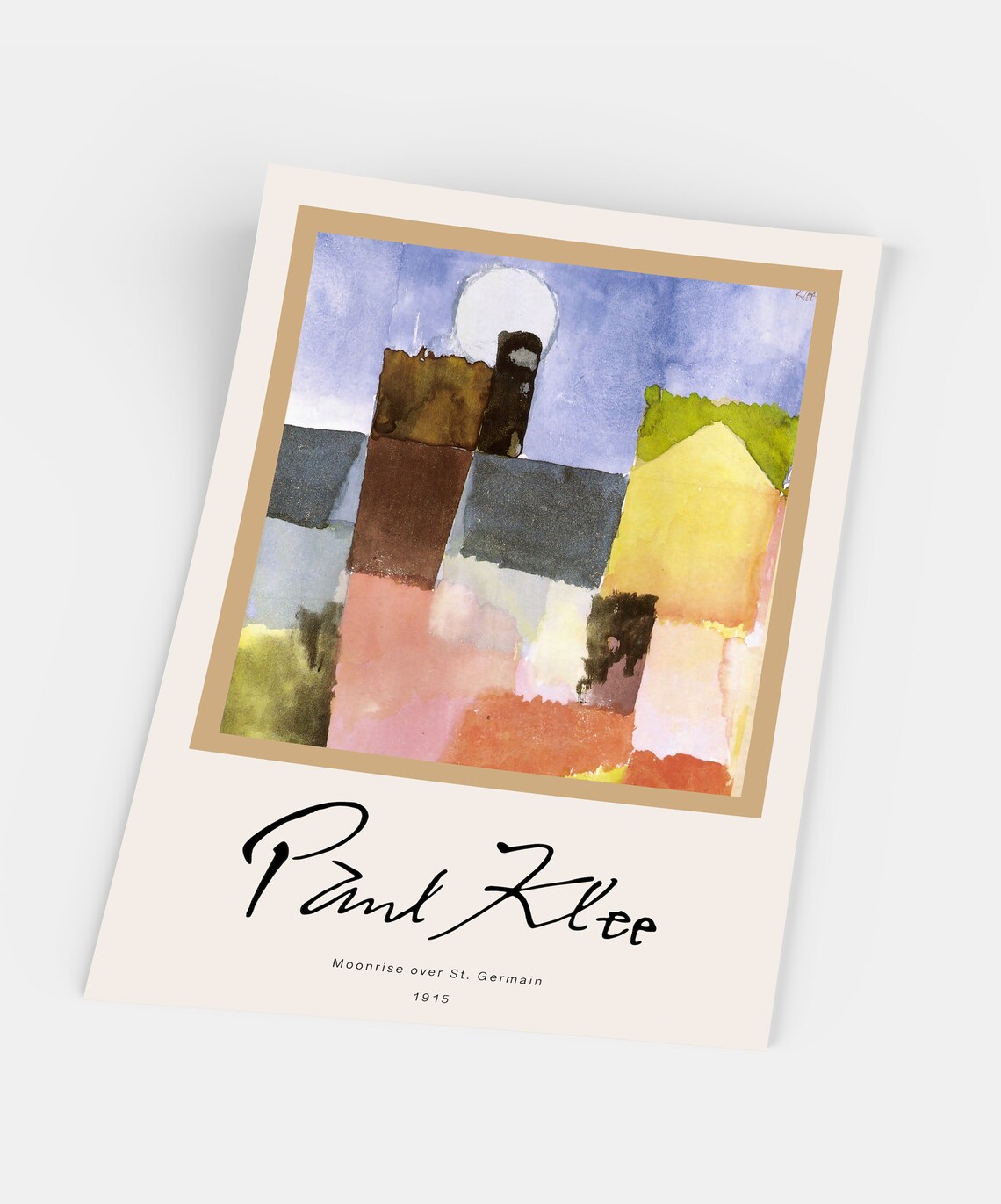 Paul Klee Moonrise Over St. Germain 1915 Watercolor Art Poster - Image 5