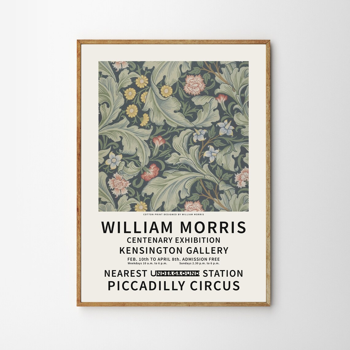 William Morris Flower Motifs Exhibition Poster, Art Nouveau - Image 4