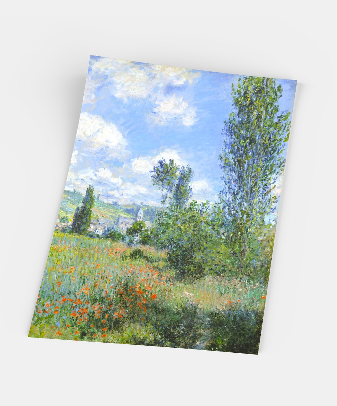 Claude Monet Vetheuil Impressionist Landscape Poster with Poppy Fields - Image 5