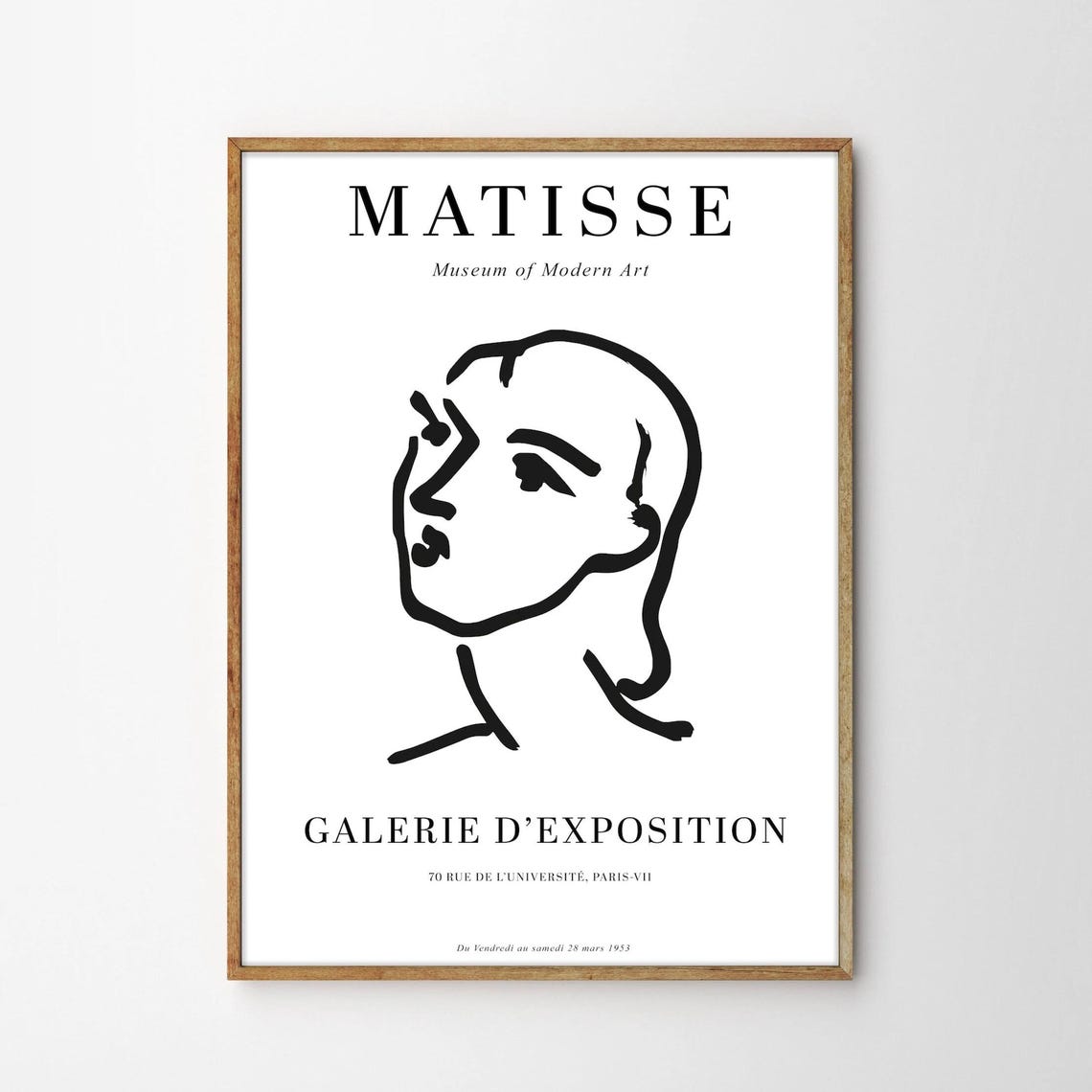 Henri Matisse Minimalist Line Art Face Museum Exhibition Poster - Image 4