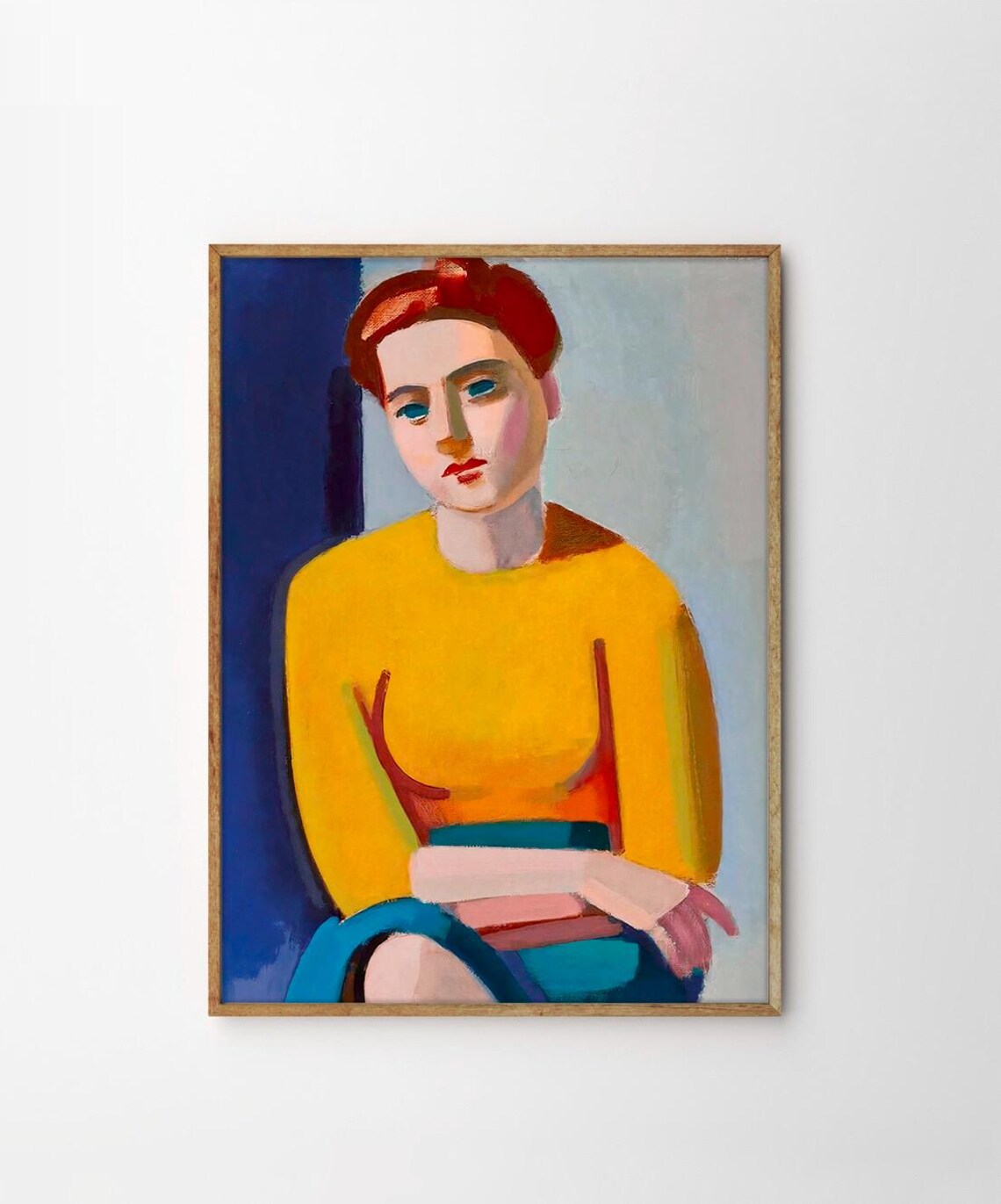 Lundstrom Portrait of Hanne Hansen, Cubism Art Print - Image 5