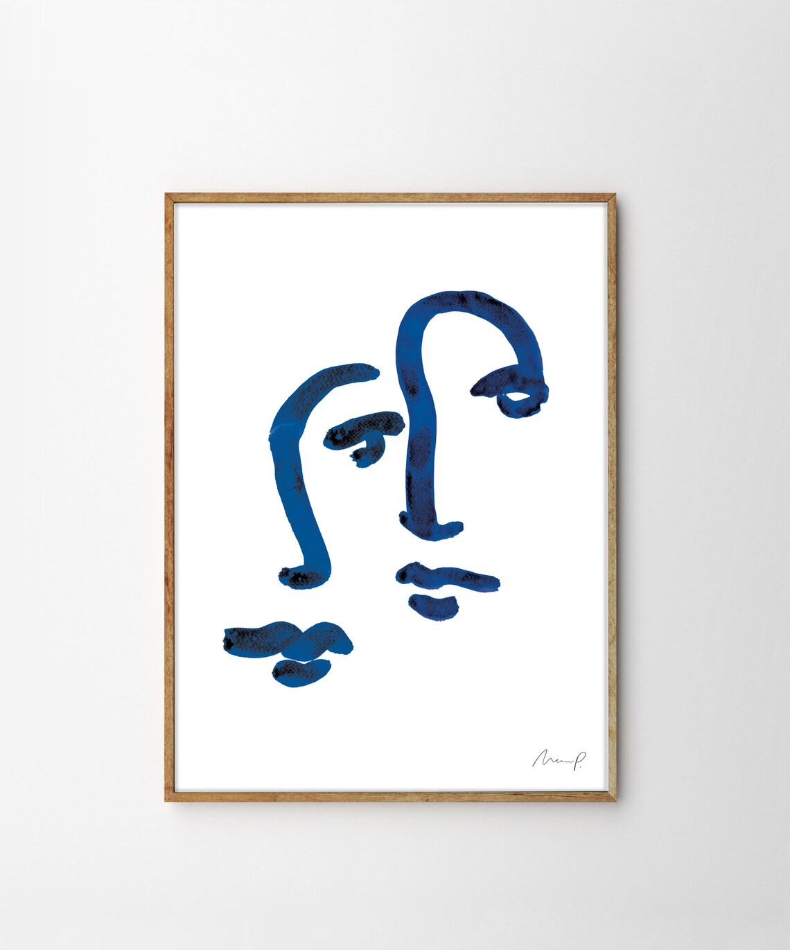 Matisse-Inspired Blue Portrait, Abstract Art Print - Image 4