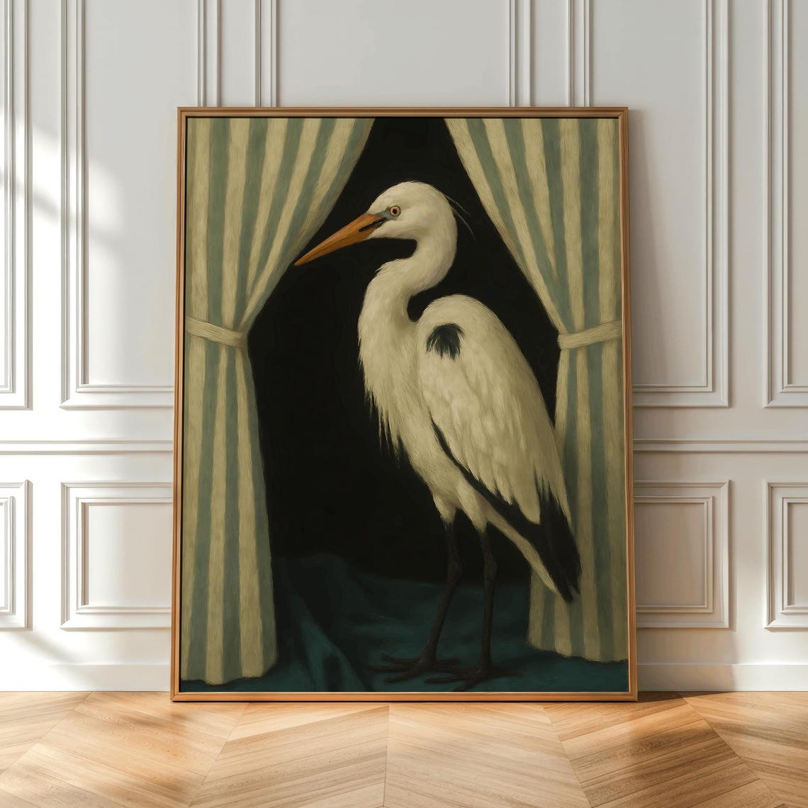 Great White Egret Portrait Classic Vintage Wildlife Bird Art Poster