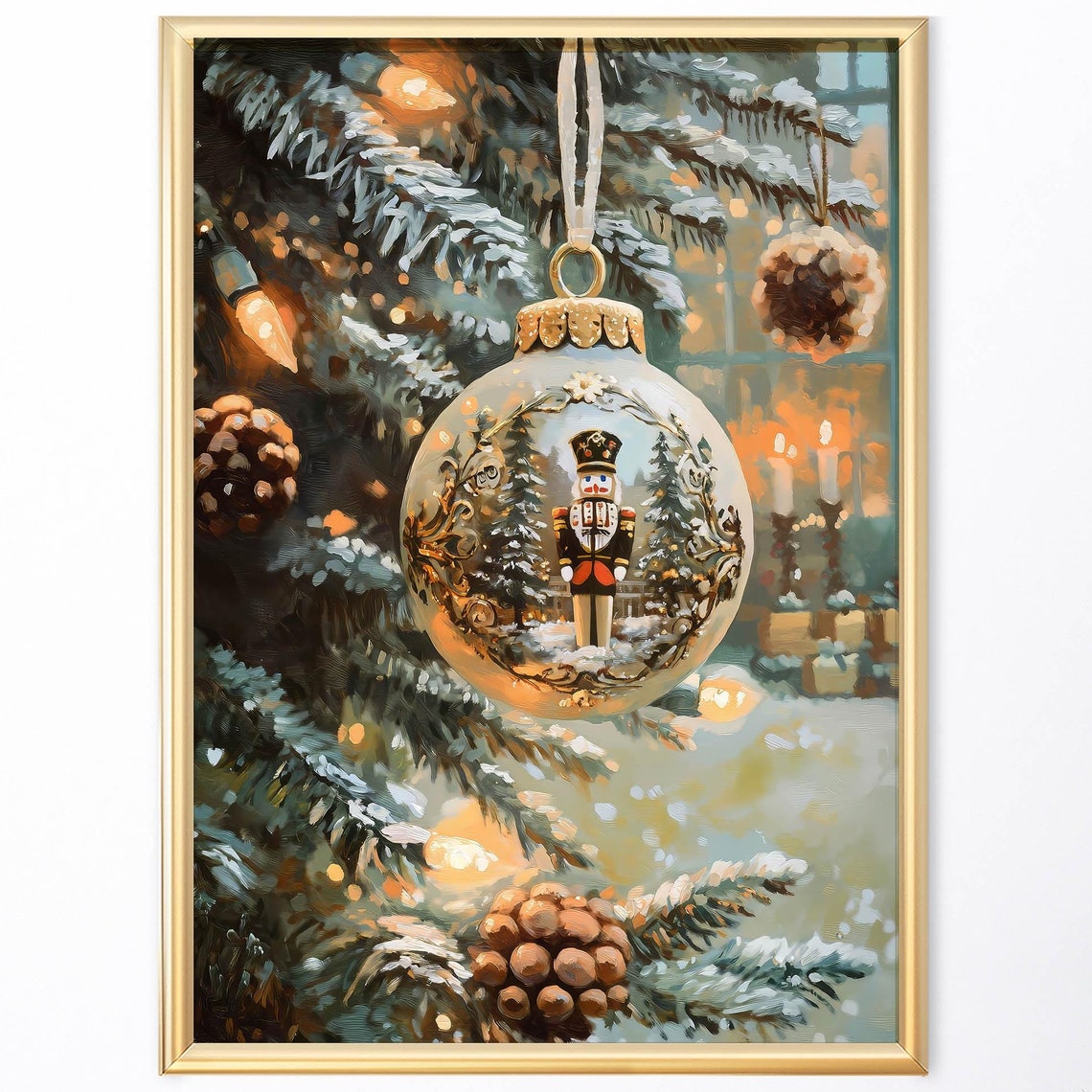 Nutcracker Christmas Ornament Bauble Glowing Tree Holiday Poster - Image 8
