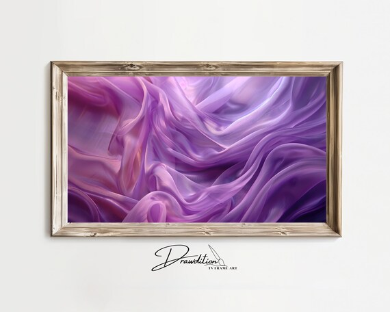 Purple Frame Tv Art Purple Abstract 3d Frame Tv Art Textured Frame Tv Art Purple Frame Tv Art Purple Waves Frame Tv Art
