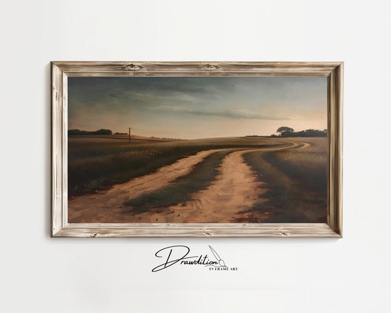 Fame Tv Art Country Road Tv Art Country Road Painting Frame Tv Art Farmhouse Country Tv Art Landscape Art Rustic Tv Art