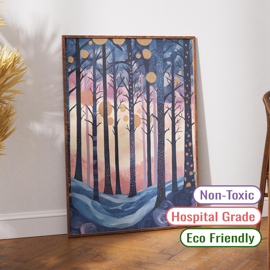 Yayoi Kusama Inspired Moonlit Forest, Japanese Landscape