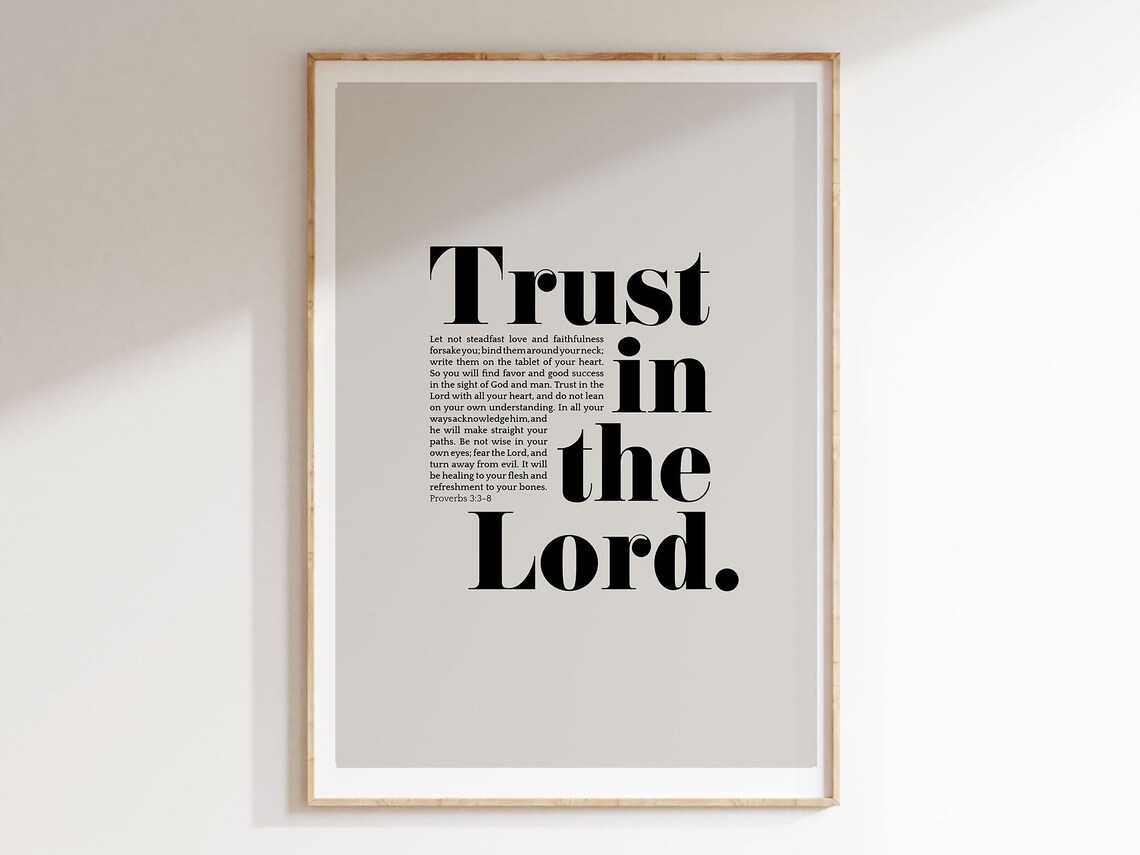 Trust In The Lord Bible Verse, Modern Scripture Poster - Image 6