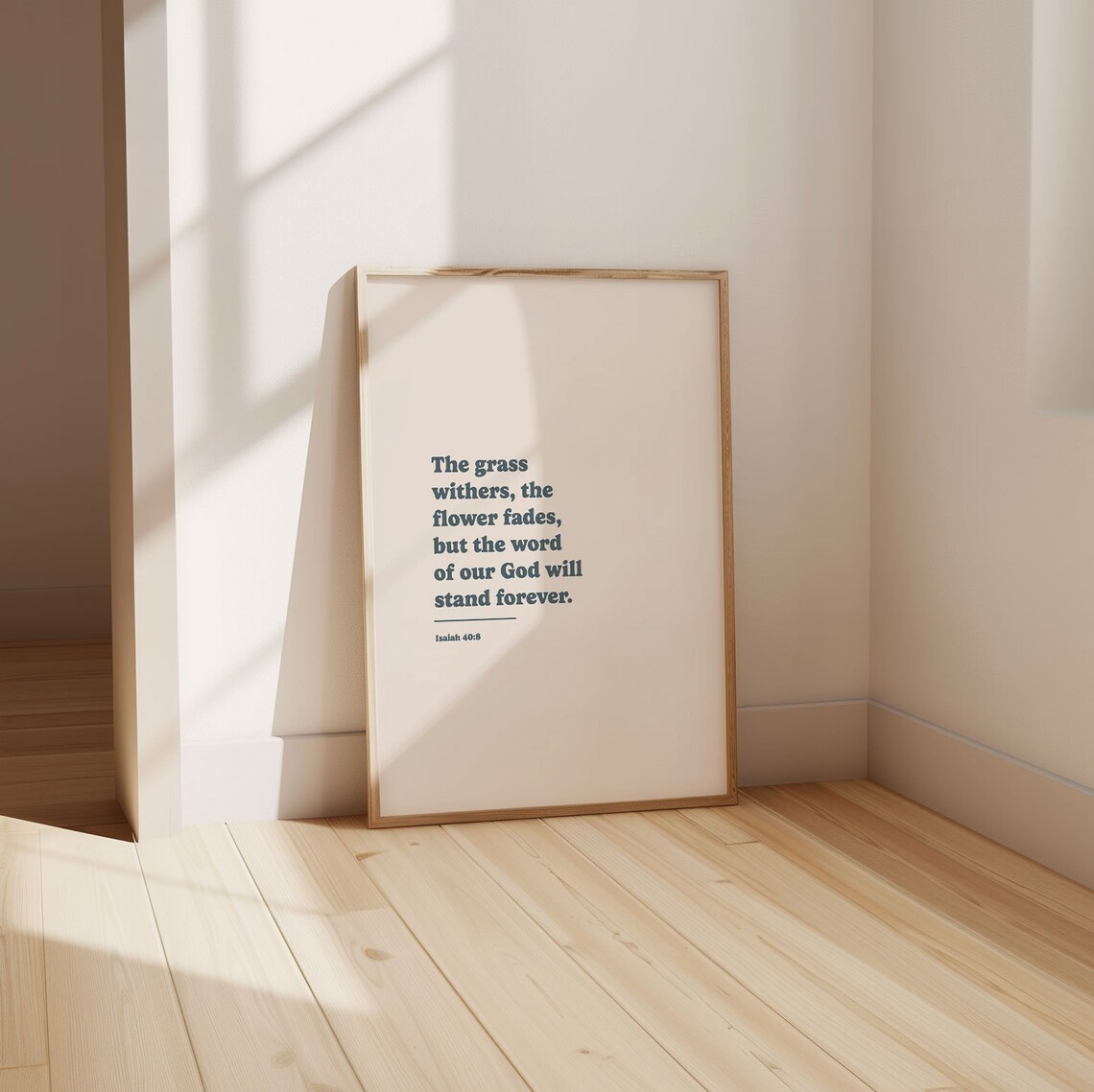 Isaiah 40 8 The Word Of Our God Stands Forever Green Serif Poster - Image 6