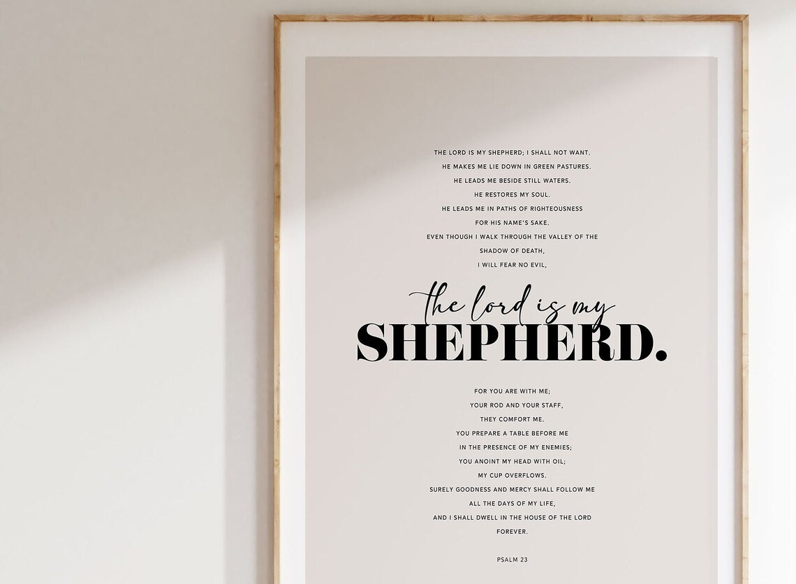Psalm 23: The Lord Is My Shepherd Art Print, Christian - Image 2