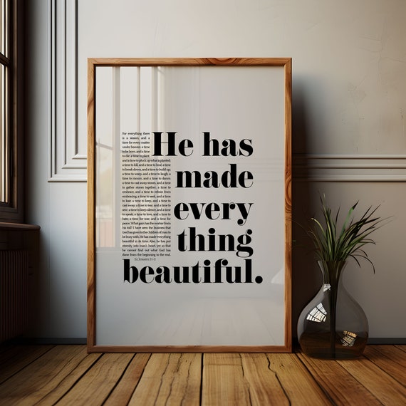 Ecclesiastes 3:11 Scripture Art Print, Bold Verse